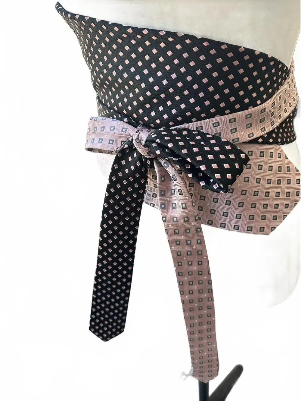 Upcycled Silk Necktie Obi Belt | Handmade Men’s Tie Corset Belt | OOAK | OS
